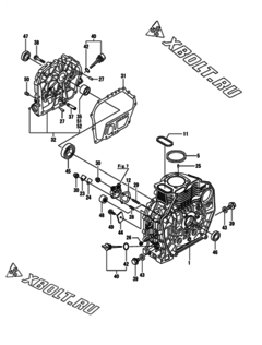  Двигатель Yanmar L70V6-PEMMA, узел -  Блок цилиндров 