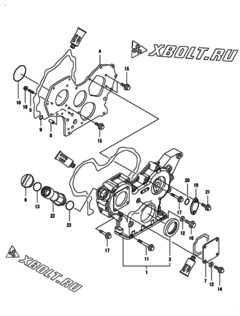  Двигатель Yanmar 4TNV88-BDHK, узел -  Корпус редуктора 