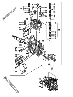  Двигатель Yanmar 4TNV88-BDHK, узел -  Топливный насос высокого давления (ТНВД) 