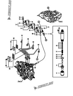  Двигатель Yanmar 4TNV88-BDHK, узел -  Форсунка 