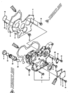  Двигатель Yanmar 4TNV88-BDHKS, узел -  Корпус редуктора 