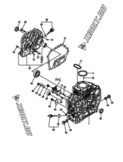  Двигатель Yanmar L70V6-MEJ2, узел -  Блок цилиндров 