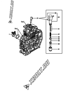  Двигатель Yanmar L70V6-MEJ2, узел -  Топливный насос высокого давления (ТНВД) и форсунка 