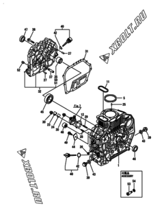  Двигатель Yanmar L70V6-KEKR2, узел -  Блок цилиндров 