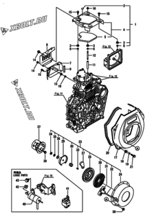  Двигатель Yanmar L100V6-KEKR2, узел -  Пусковое устройство 