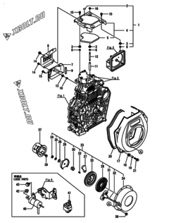  Двигатель Yanmar L100V6-KEDKS2, узел -  Пусковое устройство 