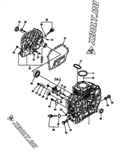  Двигатель Yanmar L70V6-KETK2, узел -  Блок цилиндров 