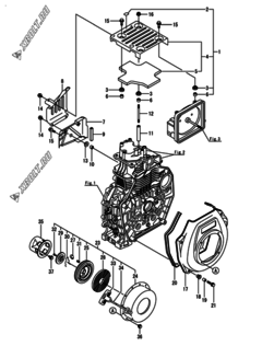  Двигатель Yanmar L70V6-KETK2, узел -  Пусковое устройство 