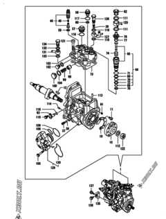  Двигатель Yanmar 3TNV88-BPMBA, узел -  Топливный насос высокого давления (ТНВД) 