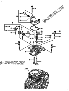  Двигатель Yanmar L70N6-VEAMK2, узел -  Головка блока цилиндров (ГБЦ) 