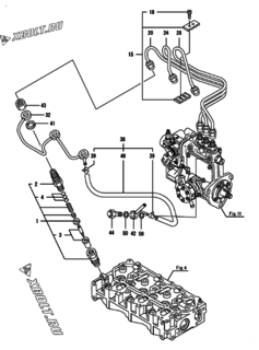  Двигатель Yanmar 3TNV76-NFK, узел -  Форсунка 