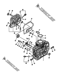  Двигатель Yanmar L70V6-PMMA2, узел -  Блок цилиндров 