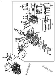  Двигатель Yanmar 4TNV98-ZNRKA, узел -  Топливный насос высокого давления (ТНВД) 