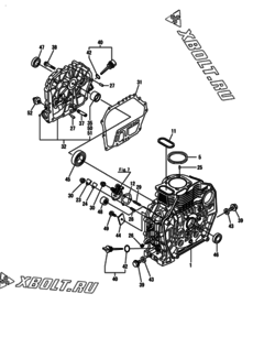  Двигатель Yanmar L70V6-MEME2, узел -  Блок цилиндров 