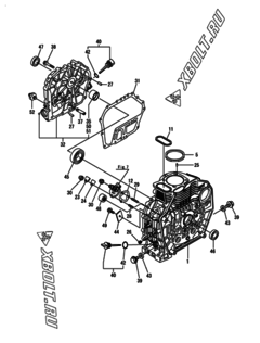  Двигатель Yanmar L70V6-VEMS2, узел -  Блок цилиндров 