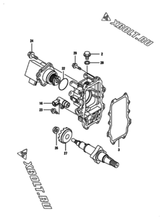  Двигатель Yanmar 4TNV98T-ZNSV, узел -  Регулятор оборотов 