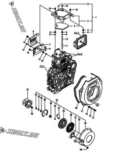  Двигатель Yanmar L100V6-PEMA2, узел -  Пусковое устройство 