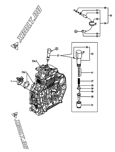  Топливный насос высокого давления (ТНВД) и форсунка двигателя Yanmar L70V6-PESU2