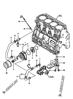  Двигатель Yanmar 4TNV98T-ZNHK, узел -  Система смазки 