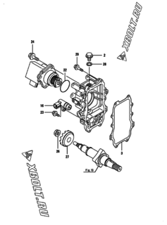  Двигатель Yanmar 4TNV98T-ZNHK, узел -  Регулятор оборотов 