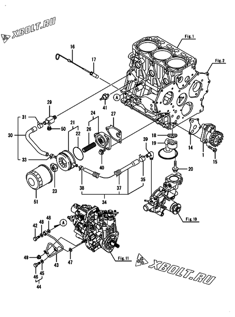  Система смазки двигателя Yanmar 3TNV88-BDHK