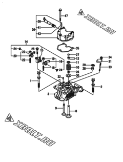  Двигатель Yanmar L100N6-MMA2, узел -  Головка блока цилиндров (ГБЦ) 