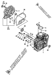  Двигатель Yanmar L70N6-PAMA, узел -  Блок цилиндров 