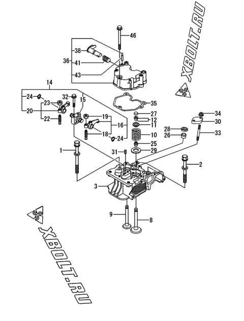  Головка блока цилиндров (ГБЦ) двигателя Yanmar L70N6-MEMA2