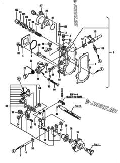  Двигатель Yanmar 3TNV76-NTA, узел -  Регулятор оборотов 
