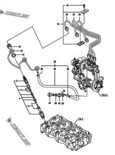  Двигатель Yanmar 3TNV76-NTA, узел -  Форсунка 
