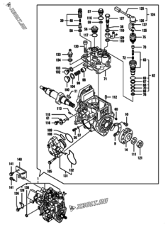 Двигатель Yanmar 3TNV88-ZPHB, узел -  Топливный насос высокого давления (ТНВД) 