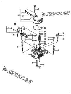  Двигатель Yanmar L100V6-GEEI2, узел -  Головка блока цилиндров (ГБЦ) 