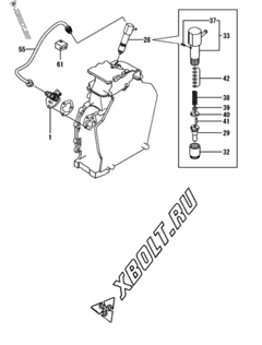  Двигатель Yanmar L100V6-GEEI2, узел -  Топливный насос высокого давления (ТНВД) и форсунка 