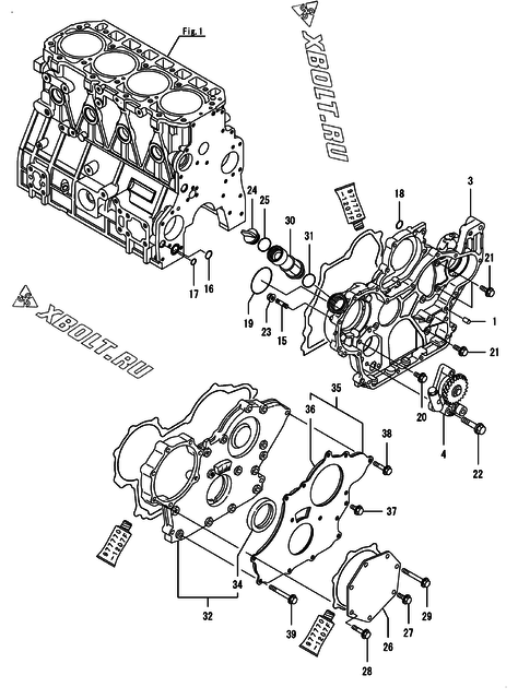  Корпус редуктора двигателя Yanmar 4TNV94L-ZWHB
