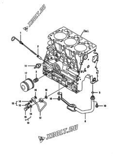  Двигатель Yanmar 3TNV76-MSP, узел -  Система смазки 