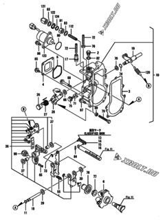  Двигатель Yanmar 3TNV76-MSP, узел -  Регулятор оборотов 