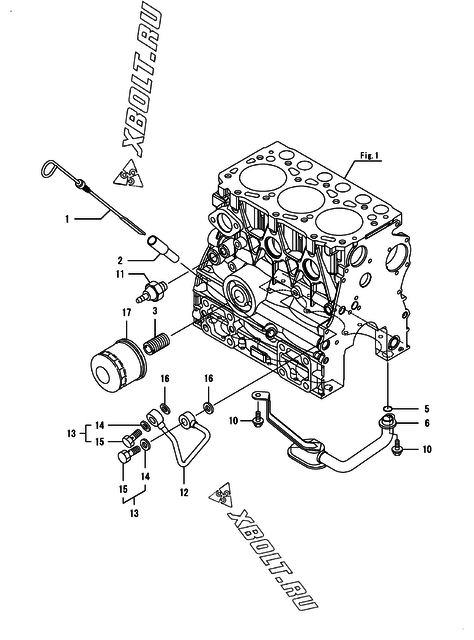  Система смазки двигателя Yanmar 3TNV70-DTS