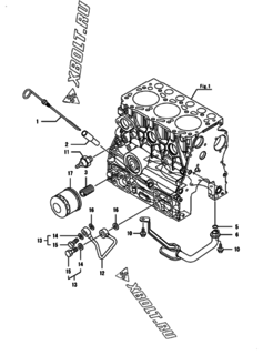 Двигатель Yanmar 3TNV70-DTS, узел -  Система смазки 