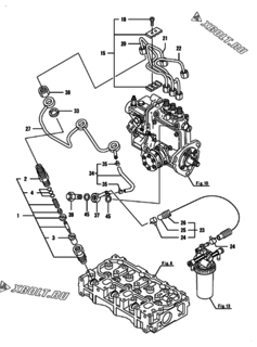  Двигатель Yanmar 3TNV70-DTS, узел -  Форсунка 