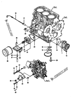  Двигатель Yanmar 3TNV88F-EPHB, узел -  Система смазки 
