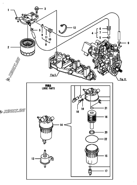 Топливопровод двигателя Yanmar 3TNV88F-EPHB