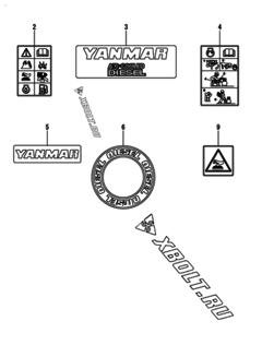  Двигатель Yanmar L48N6-VH, узел -  Шильды 
