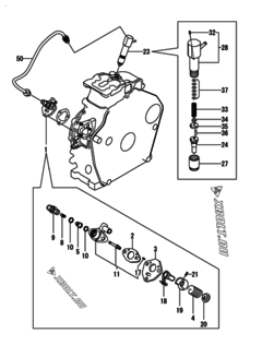  Двигатель Yanmar L48N6-VH, узел -  Топливный насос высокого давления (ТНВД) и форсунка 