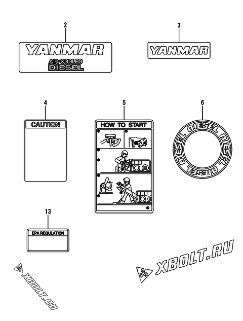  Шильды двигателя Yanmar L70V6-VEH