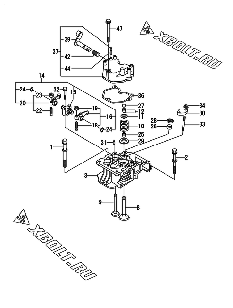  Головка блока цилиндров (ГБЦ) двигателя Yanmar L70V6-VEH