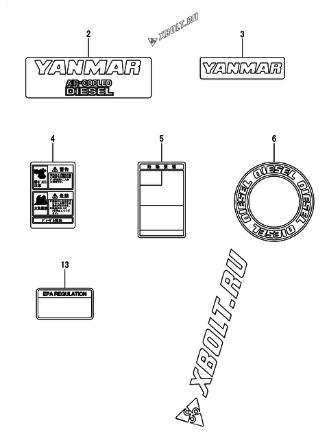  Шильды двигателя Yanmar L70V6-VEJH