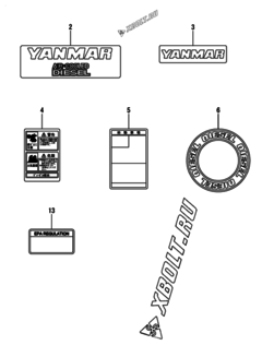  Двигатель Yanmar L70V6-VEJH, узел -  Шильды 