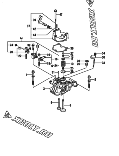 Двигатель Yanmar L70V6-VEJH, узел -  Головка блока цилиндров (ГБЦ) 