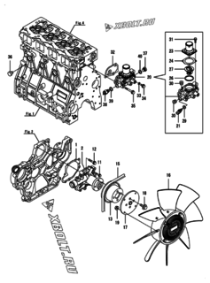  Двигатель Yanmar 4TNV94L-ZWHBW, узел -  Система водяного охлаждения 