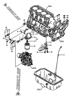  Двигатель Yanmar 4TNV98-AVHBW, узел -  Система смазки 